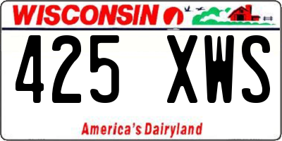 WI license plate 425XWS