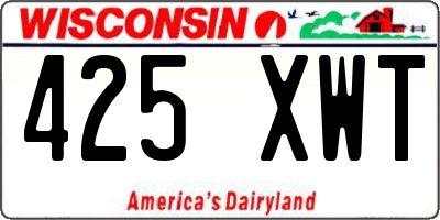 WI license plate 425XWT