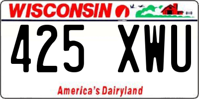 WI license plate 425XWU
