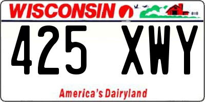 WI license plate 425XWY