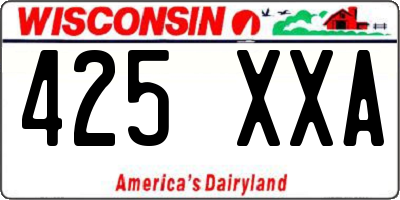 WI license plate 425XXA
