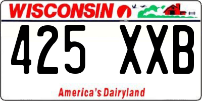 WI license plate 425XXB