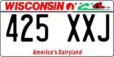 WI license plate 425XXJ