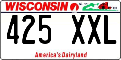 WI license plate 425XXL