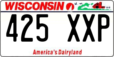 WI license plate 425XXP