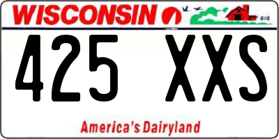 WI license plate 425XXS