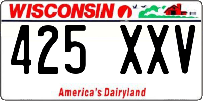 WI license plate 425XXV