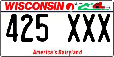 WI license plate 425XXX
