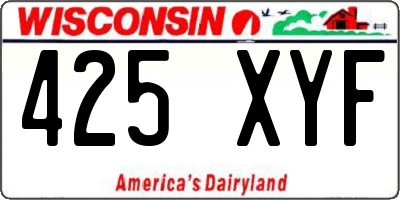 WI license plate 425XYF