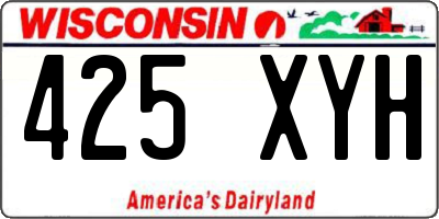 WI license plate 425XYH
