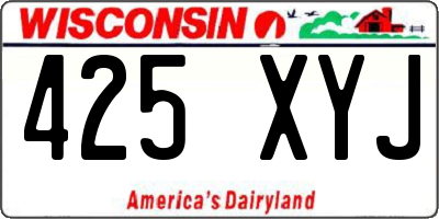 WI license plate 425XYJ