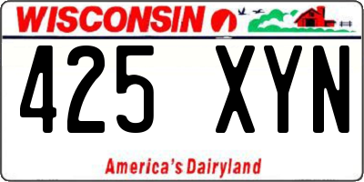 WI license plate 425XYN