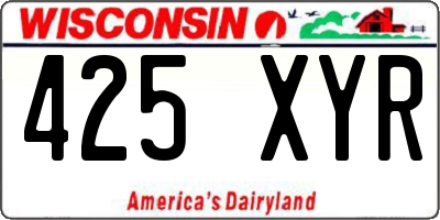 WI license plate 425XYR