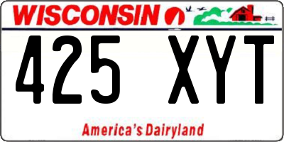 WI license plate 425XYT