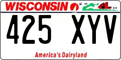 WI license plate 425XYV