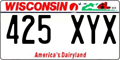 WI license plate 425XYX
