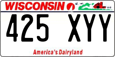 WI license plate 425XYY