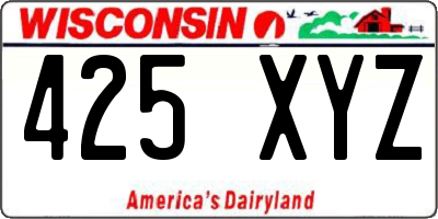 WI license plate 425XYZ