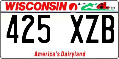 WI license plate 425XZB