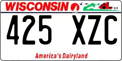 WI license plate 425XZC