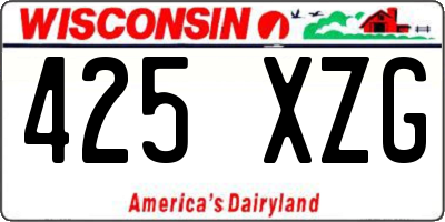 WI license plate 425XZG