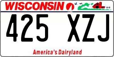 WI license plate 425XZJ