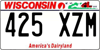 WI license plate 425XZM