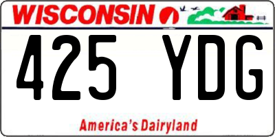 WI license plate 425YDG