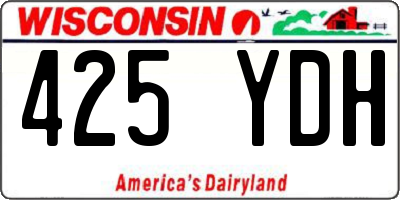WI license plate 425YDH
