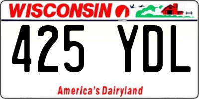 WI license plate 425YDL