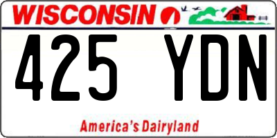 WI license plate 425YDN