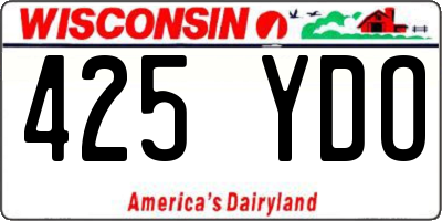 WI license plate 425YDO
