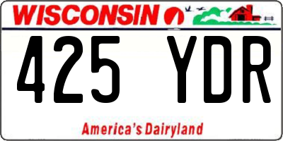 WI license plate 425YDR