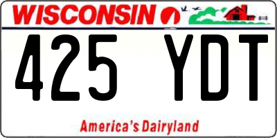 WI license plate 425YDT