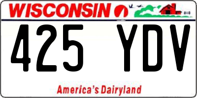 WI license plate 425YDV