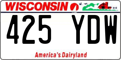 WI license plate 425YDW