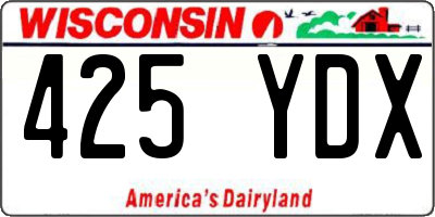 WI license plate 425YDX