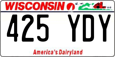 WI license plate 425YDY