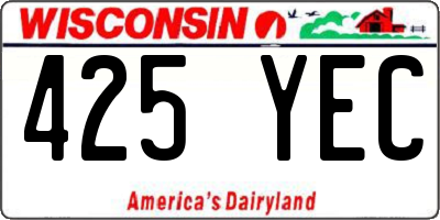 WI license plate 425YEC