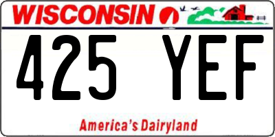 WI license plate 425YEF