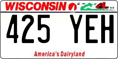 WI license plate 425YEH