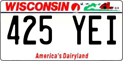 WI license plate 425YEI