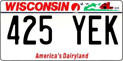 WI license plate 425YEK