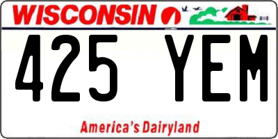 WI license plate 425YEM