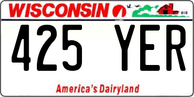WI license plate 425YER