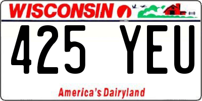 WI license plate 425YEU