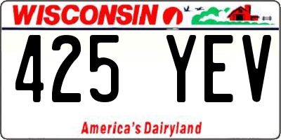 WI license plate 425YEV