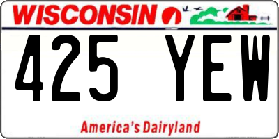 WI license plate 425YEW