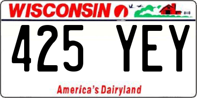 WI license plate 425YEY
