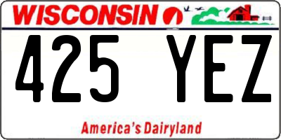 WI license plate 425YEZ